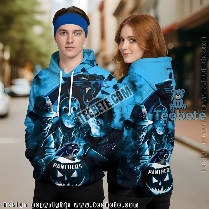 Carolina Panthers Michael Myers Jason Voorhees 3D Hoodie Printed Blue