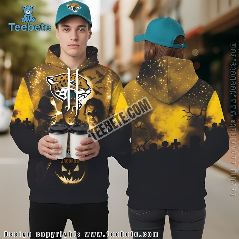 Jacksonville Jaguars Michael Jason Voorhees Under Moon 3D Hoodie Black Print