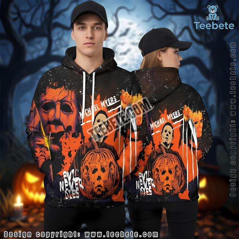 Michael Myers Pumpkin Black 3D Horror Hoodie Halloween
