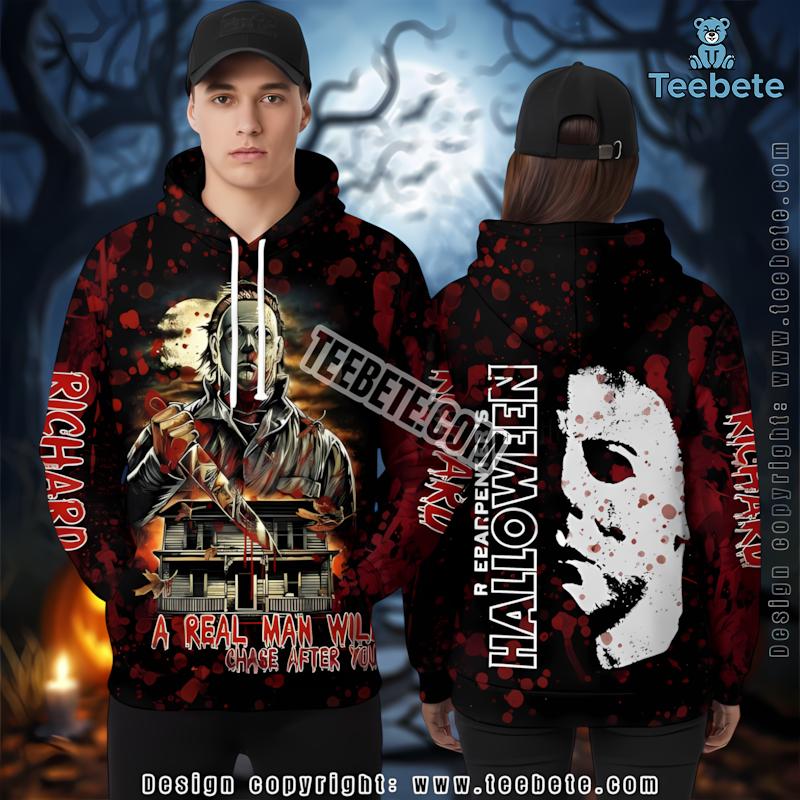 Michael Myers Pumpkin Black 3D Horror Hoodie Halloween