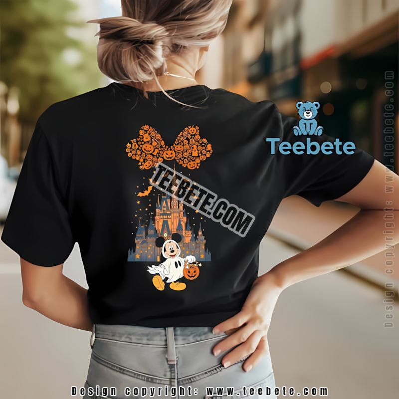 Mickey Mouse Ghost Costume Pumpkin Candy Bucket Halloween Shirt