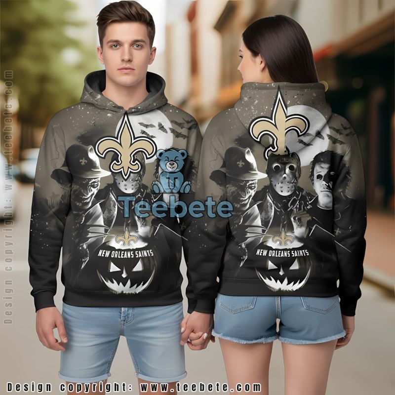 New Orleans Saints Michael Myers Jason Voorhees 3D Hoodie Yellow Boys