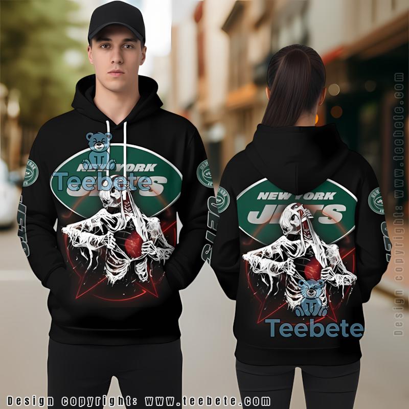New York Jets Autism Awareness 3D Hoodie Blue Black Youth