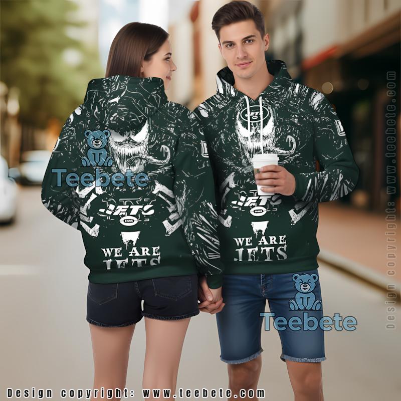 New York Jets Skeleton 3D Hoodie Black Youth