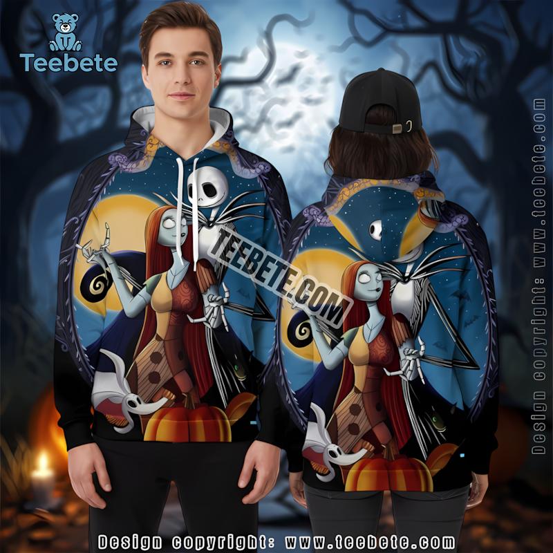 Jack Sally Oogie Black 3D Hoodie Nightmare Before Christmas