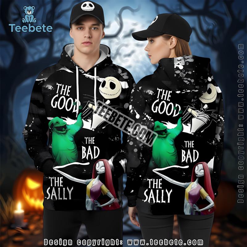 Jack Sally Oogie Black 3D Hoodie Nightmare Before Christmas
