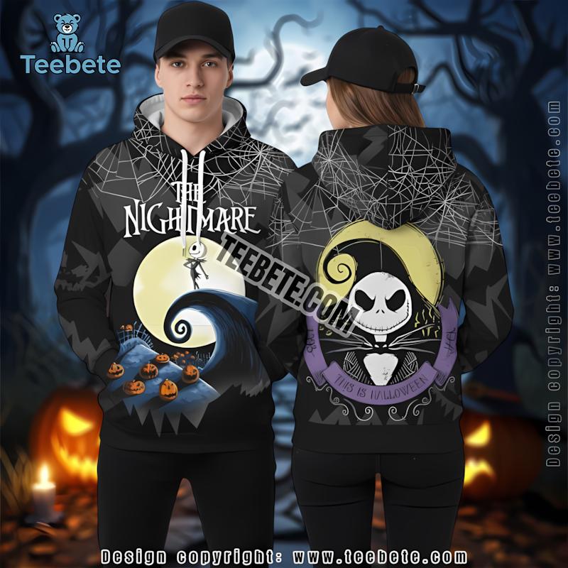 Jack Skellington Black 3D Hoodie Nightmare Before Christmas