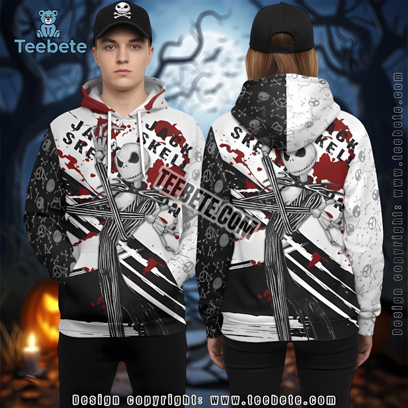 Jack Skellington White 3D Horror Hoodie Nightmare Before Christmas