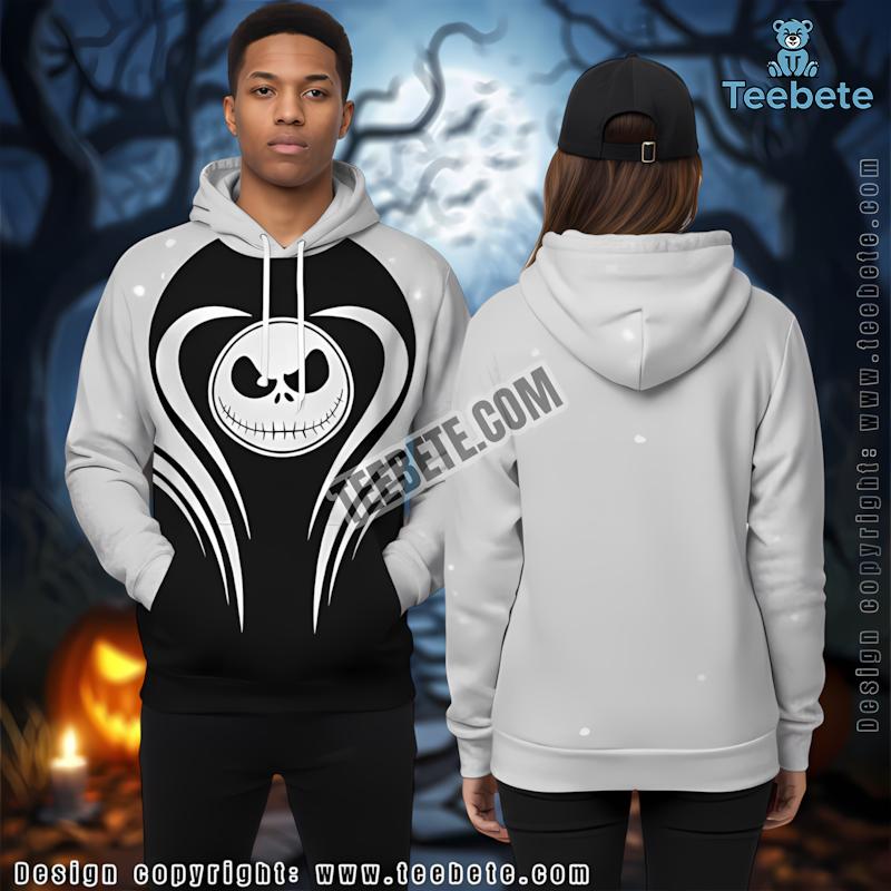 Jack Skellington White 3D Hoodie Jacket Nightmare Before Christmas