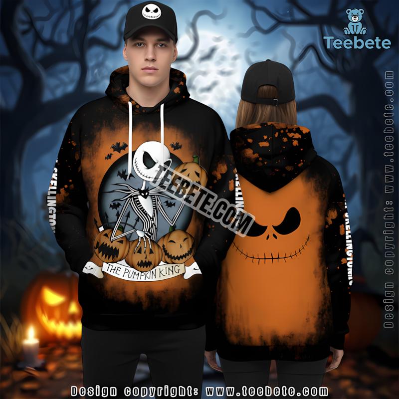 Jack Skellington Orange 3D Illusion Hoodie Halloween