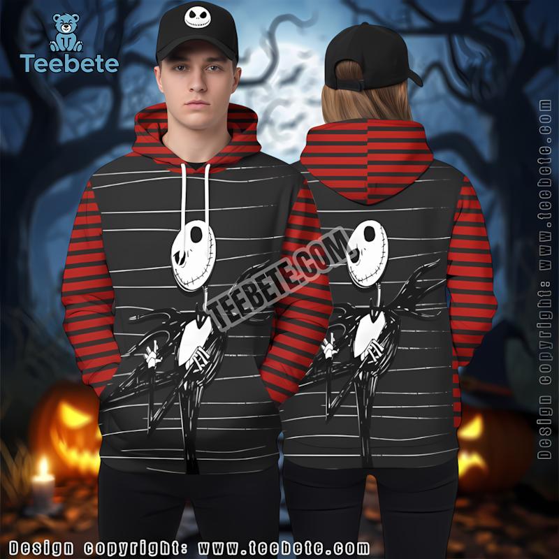 Jack Skellington Black Scary 3D Novelty Hoodie Nightmare Before Christmas Jack Skellington Black Scary 3D Novelty Hoodie Nightmare Before Christmas
