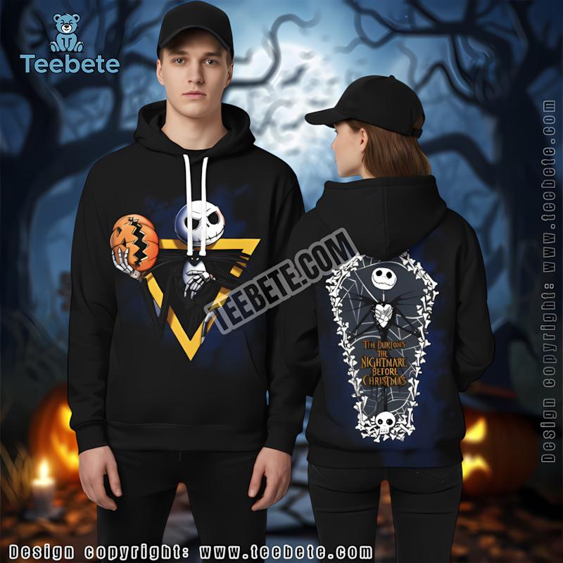 Jack Skellington Black Scary 3D Novelty Hoodie Nightmare Before Christmas Jack Skellington Black Scary 3D Novelty Hoodie Nightmare Before Christmas