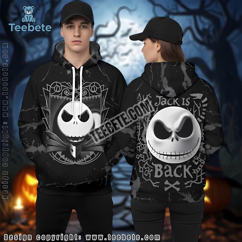 Nightmare Before Christmas Jack Skellington 3D Illusion Black Hoodie