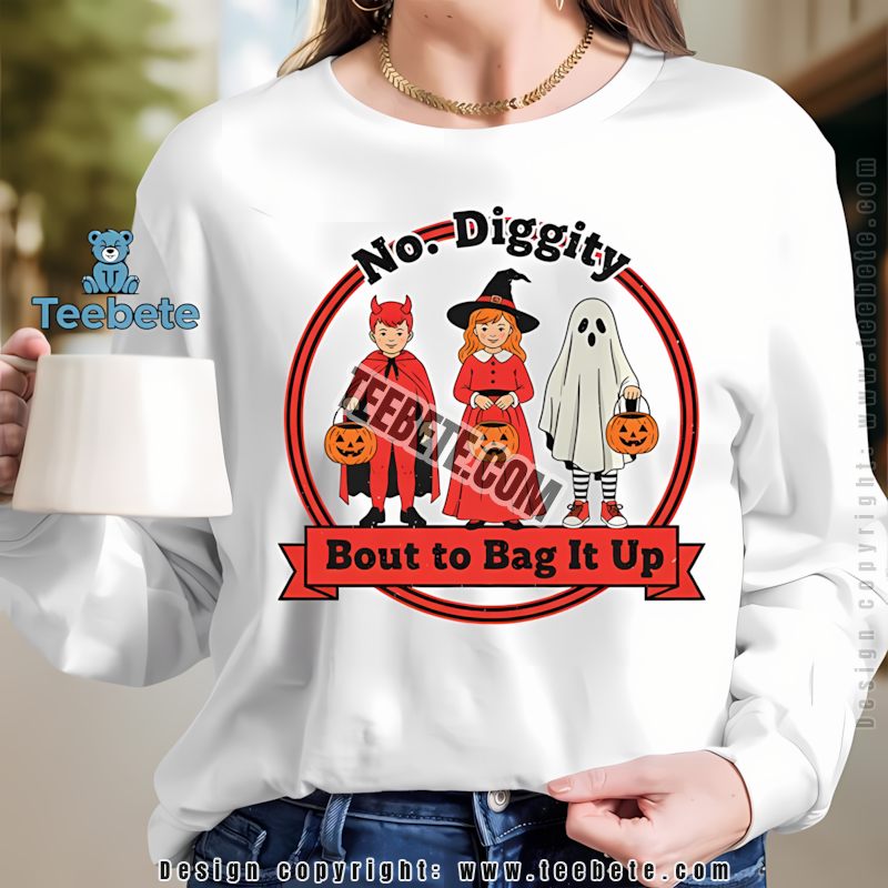 No Diggity Bout To Bag It Up Halloween Kids Costume Long Sleeve No Diggity Bout To Bag It Up Halloween Kids Costume Long Sleeve