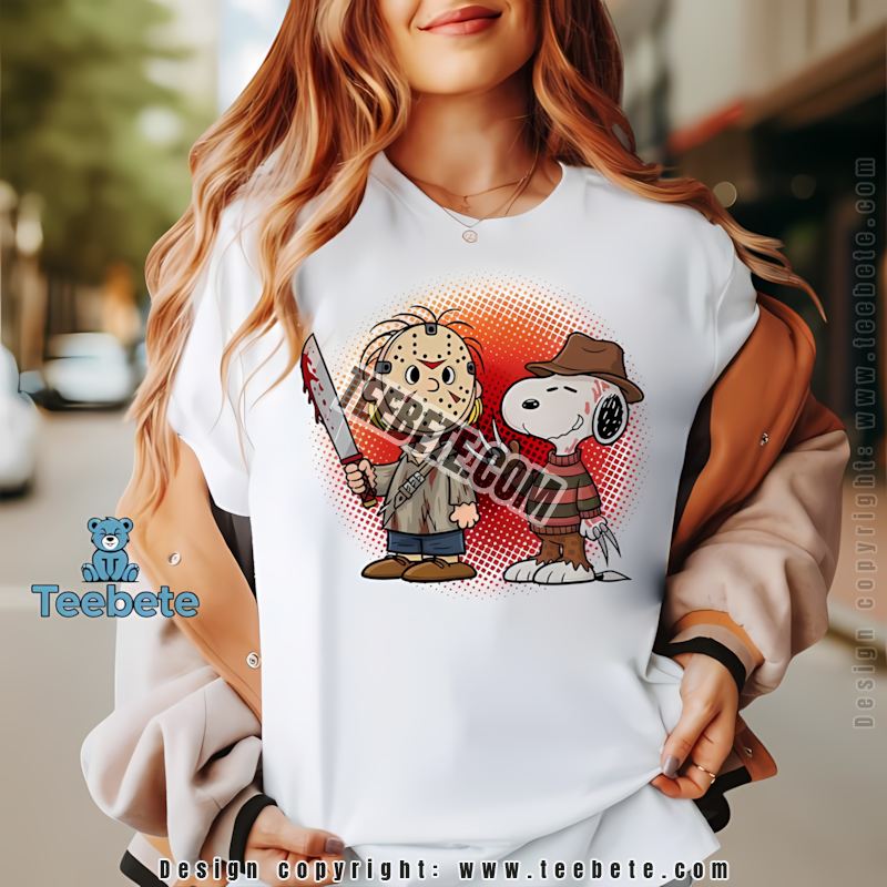 Peanuts Halloween Jason Freddy Krueger Crossover Shirt Spooky