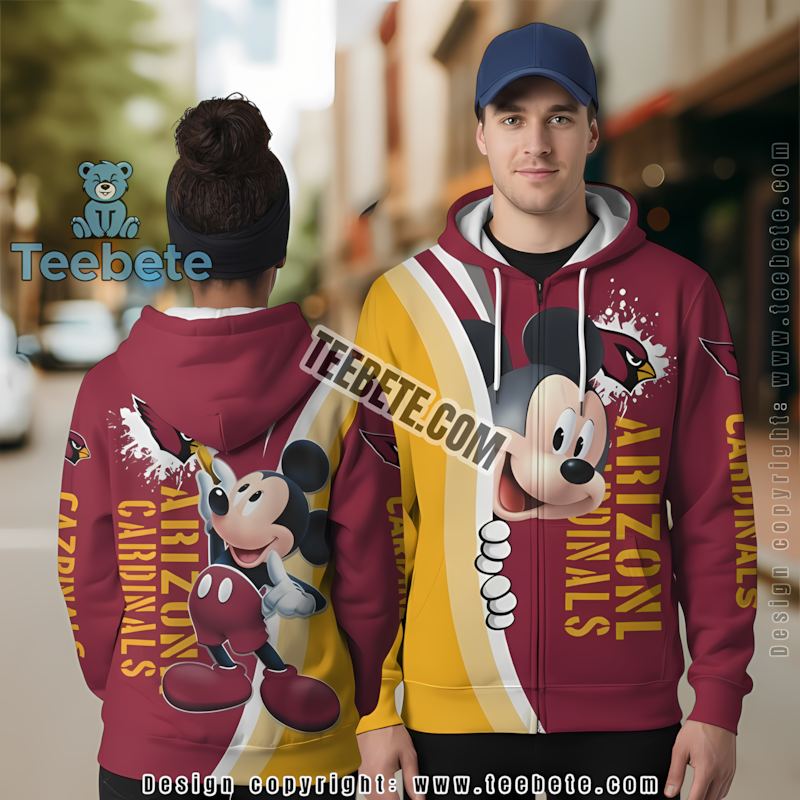 Personalized Disney Mickey Mouse Arizona Cardinals 3D Hoodie For Sale
