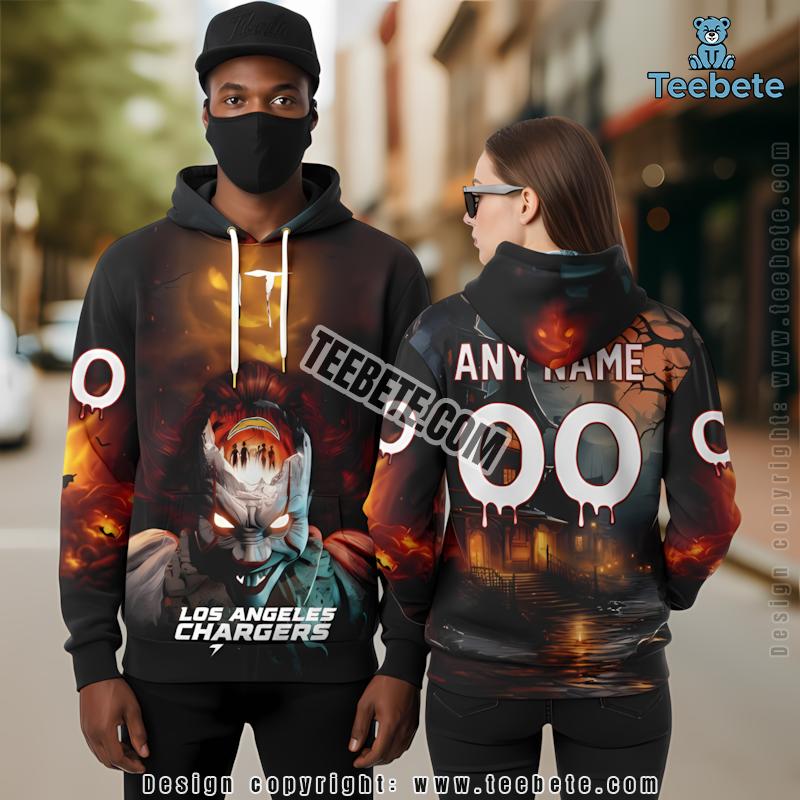 Los Angeles Chargers Mickey Mouse 3D Hoodie Black Blue Kids