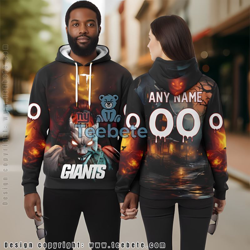 New York Giants Badut Mematikan Halloween 3D Hoodie Black Mens Personalized