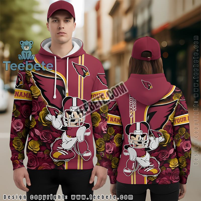 Personalized Disney Mickey Arizona Cardinals 3D Hoodie For Sale