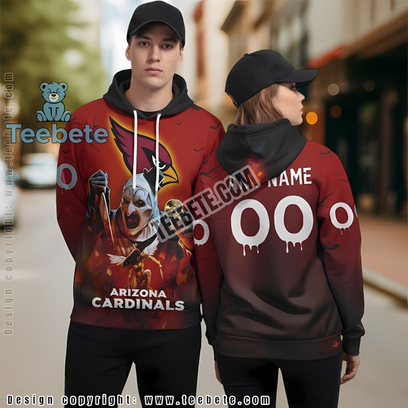 Personalized Halloween Terrifier Arizona Cardinals 3D Hoodie Unisex