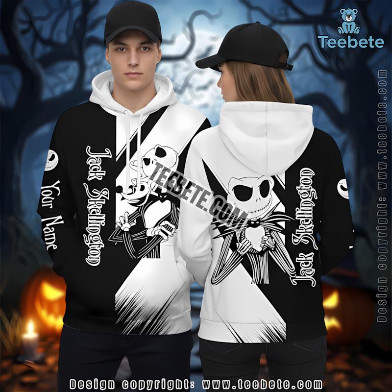 Jack Nightmare Before Christmas White 3D Personalized Pullover Hoodie