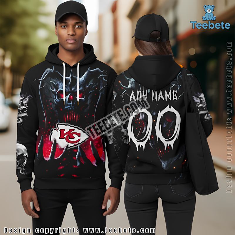 Kansas City Chiefs Skull Awakening Personalized 3D Hoodie Black Womens