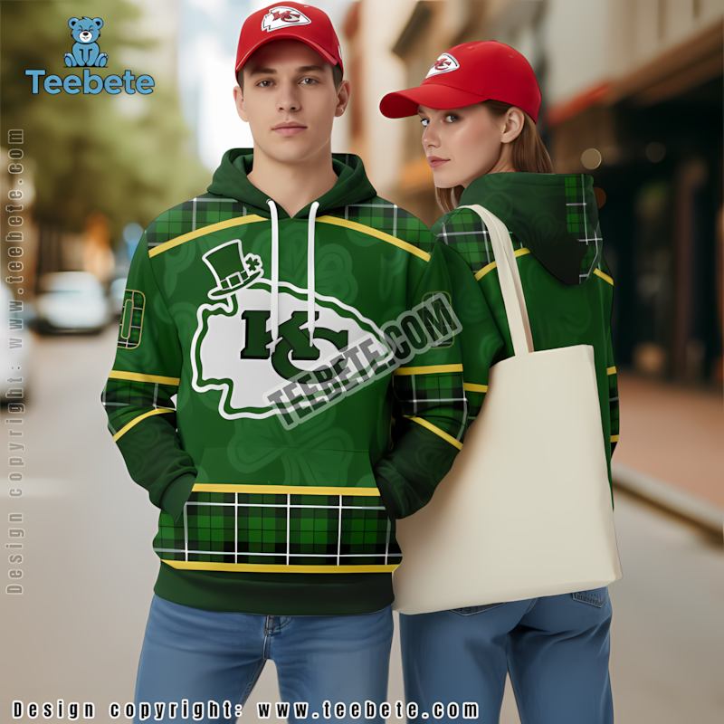 Kansas City Chiefs St Patrick Day Personalized 3D Hoodie Green White Christmas