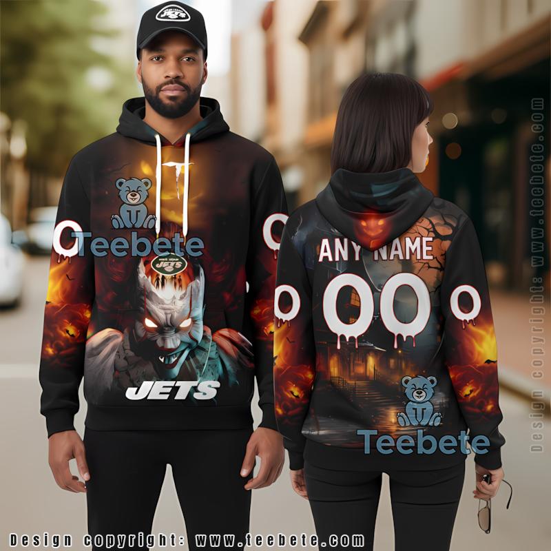 New York Jets Halloween Skull 3D Hoodie Black Green For Sale Personalized