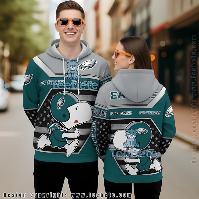 Personalized Philadelphia Eagles Skull Power Rise 3D Hoodie Black Unisex