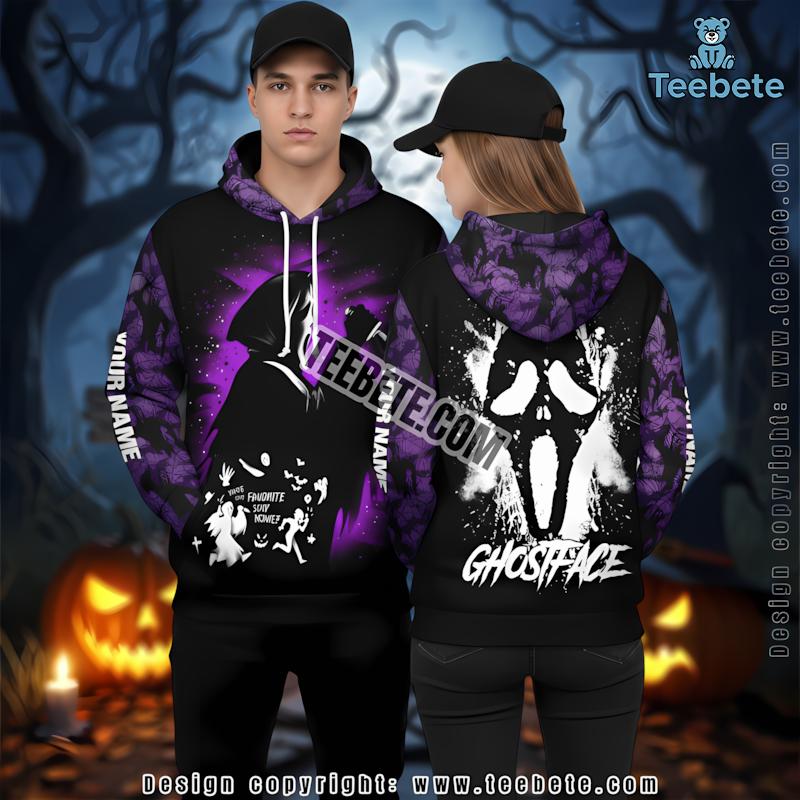 Ghostface Halloween Purple 3D Pullover Hoodie