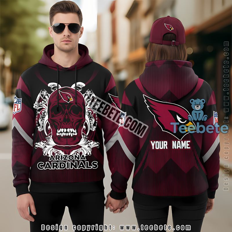 Personalized Skull Arizona Cardinals 3D Hoodie Kids