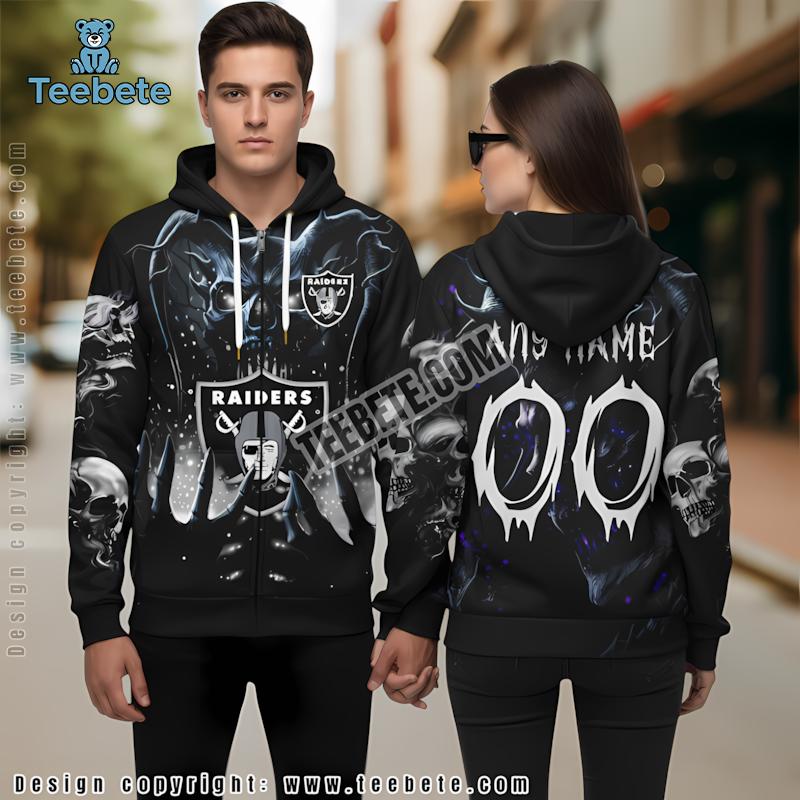 Las Vegas Raiders Skull Awakening Personalized 3D Hoodie Black Mens