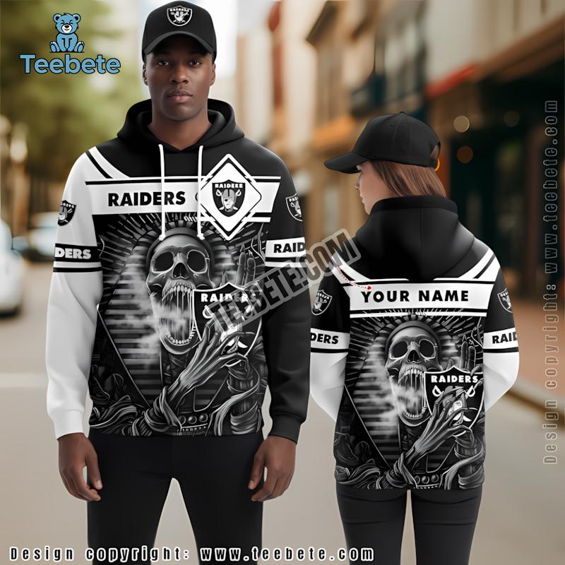 Las Vegas Raiders Skull Awakening Personalized 3D Hoodie Black Mens
