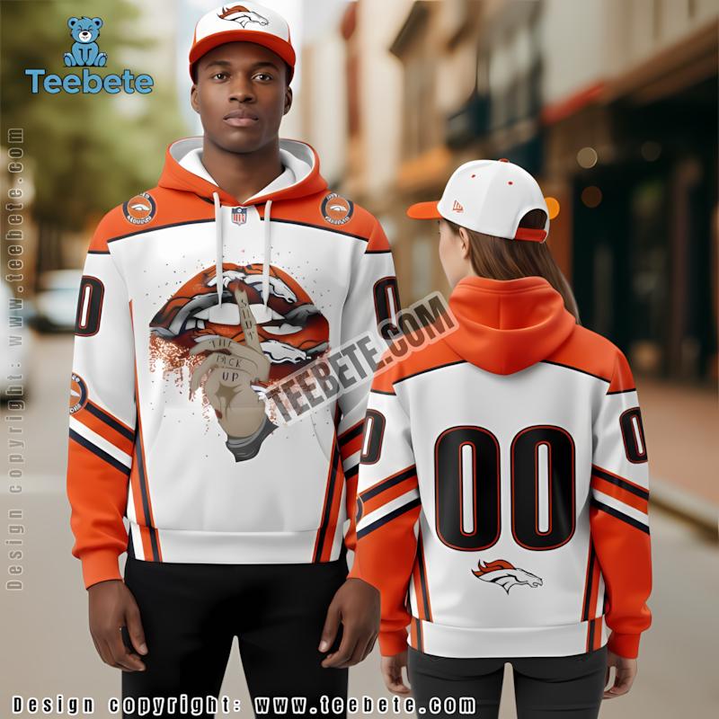 Denver Broncos Sweet Kiss 3D Hoodie Orange Personalized Pullover