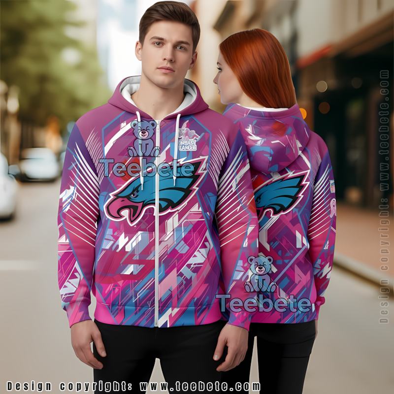 Philadelphia Eagles Breast Cancer Awareness Hoodie Pink Unisex