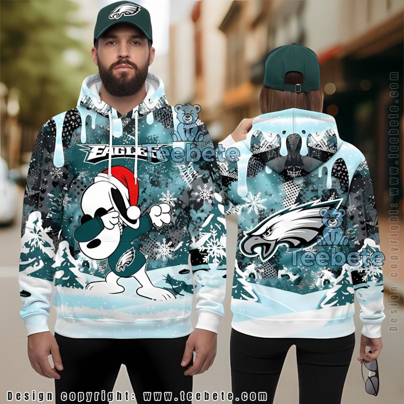 Philadelphia Eagles Skull 3D Hoodie Blue Unisex