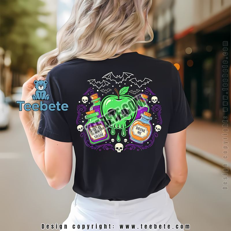 Pick Your Poison Halloween Retro Potion Skull Shirt