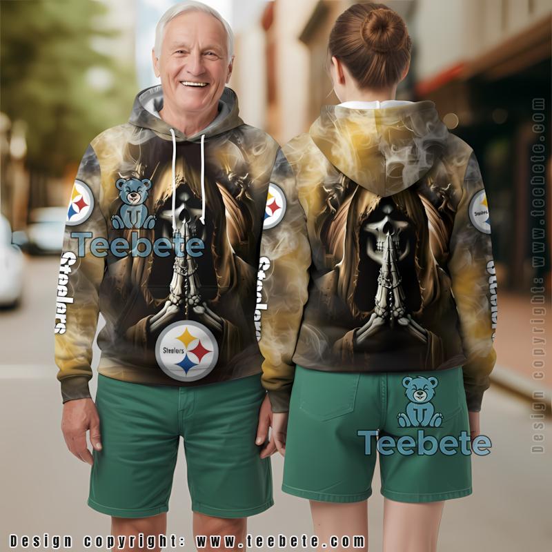 Pittsburgh Steelers Death Printing 3D Hoodie Orange Unisex