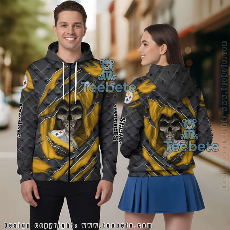 Pittsburgh Steelers Breast Cancer 3D Hoodie Personalized White Pink