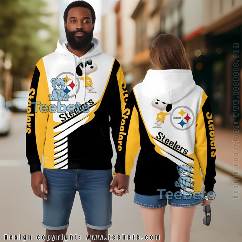 Pittsburgh Steelers Snoopy 3D Hoodie Yellow Black Printed