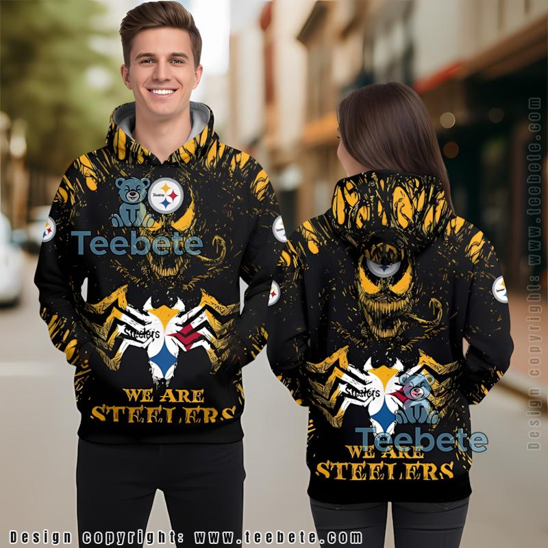 Pittsburgh Steelers Pumpkin Skull 3D Zip Up Hoodie Yellow Black