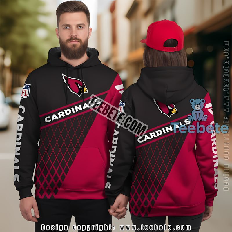 Arizona Cardinals Logo 3D Zip Up Hoodie