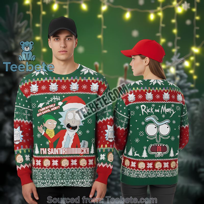 Rick And Morty Red Ugly Sweater Most Wonderful Time For A Beer Rick And Morty Red Ugly Sweater Most Wonderful Time For A Beer