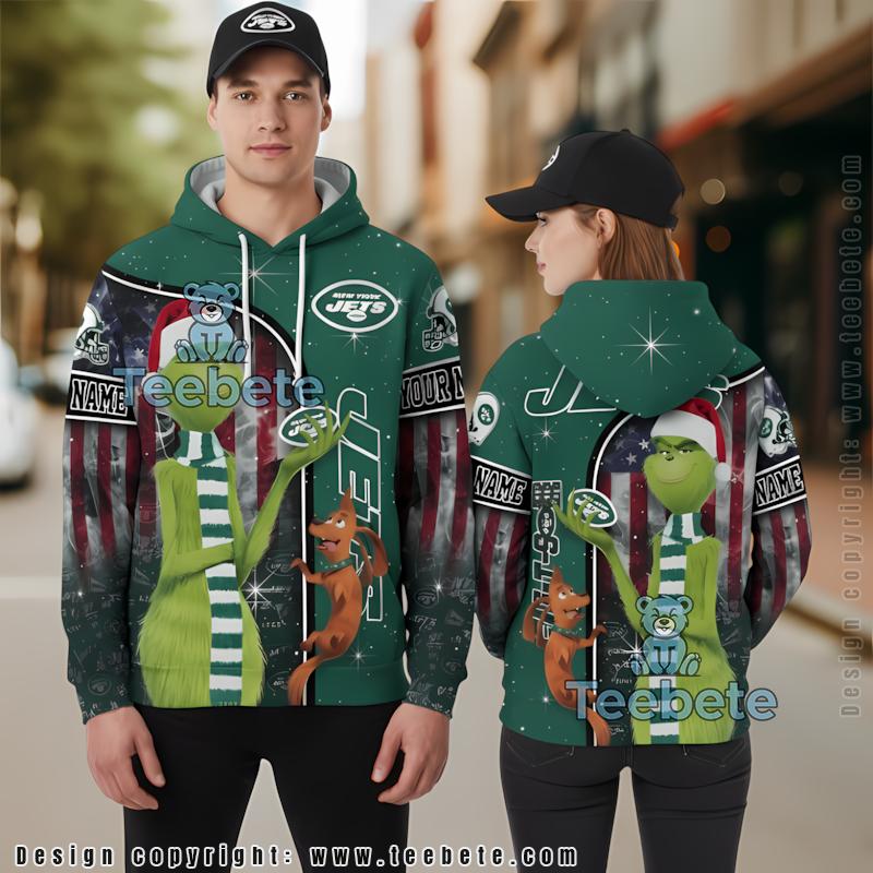 New York Jets Jack Skellington Zero Halloween 3D Zip Up Hoodie Green Personalized