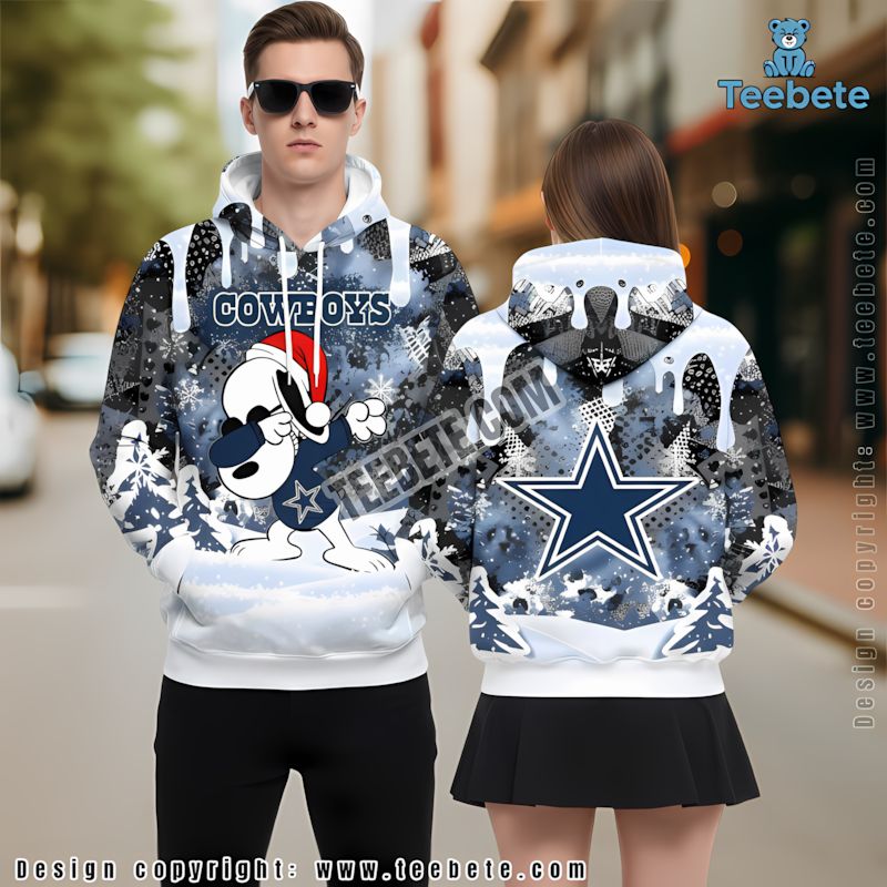 Dallas Cowboys Santa Skull 3D Hoodie Mens Blue