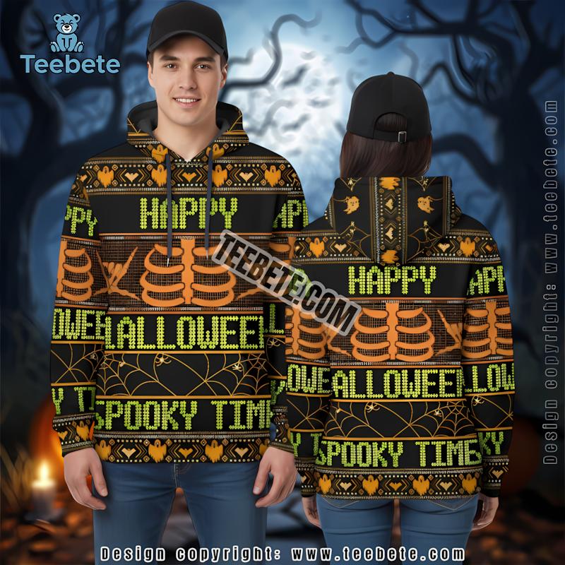 Halloween Skeleton Ugly 3D Zip Up Hoodie