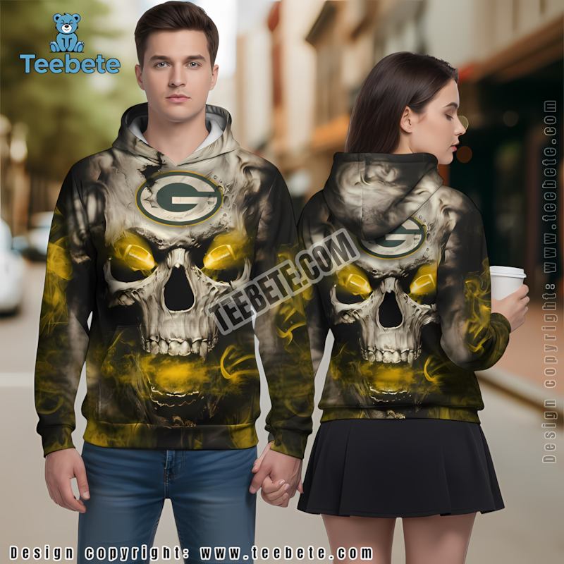 Green Bay Packers Jack Skellington 3D Hoodie Green Black Men
