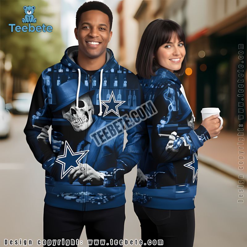 Dallas Cowboys Skull Play 3D Hoodie Girls Black