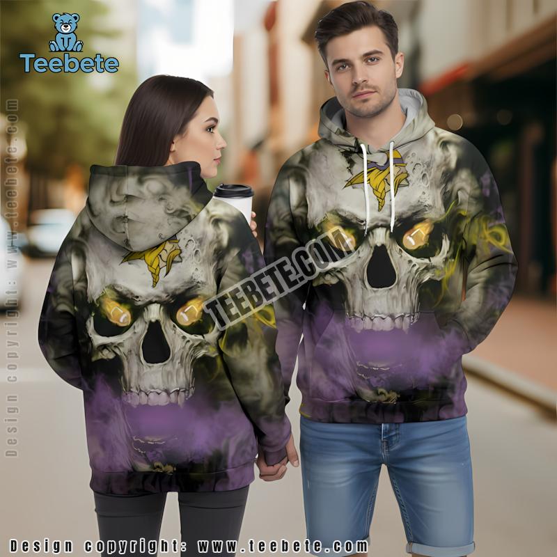 Skull Stay Minnesota Vikings 3D Hoodie Purple For Sale