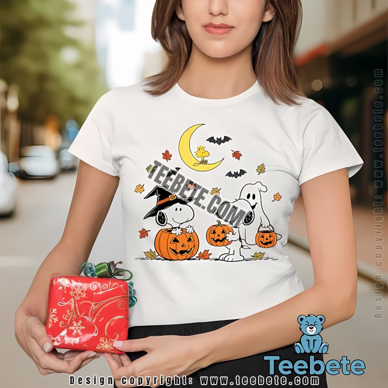 Snoopy And Woodstock Halloween Pumpkin Ghost Shirt Peanuts Fall Trick Or Treat